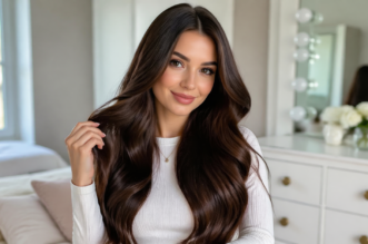 Dlhé a husté vlasy s prirodzeným vzhľadom.